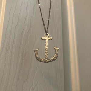 Frosted gold anchor necklace